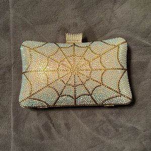 NWOT evening bag with spider web detail